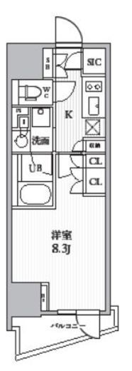 シーズンフラッツ大井町　505号室　間取り