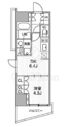 シーズンフラッツ大井町　702号室　間取り