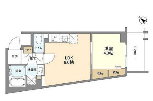 ウェルスクエア中目黒Ⅱ　304号室　間取り