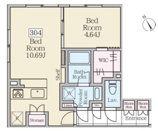 Reve Residence 三軒茶屋 (レーヴレジデンス三軒茶屋)　304号室　間取り