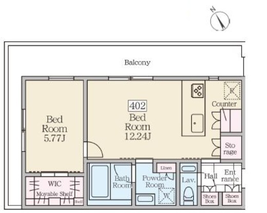 Reve Residence 三軒茶屋 (レーヴレジデンス三軒茶屋)　402号室　間取り