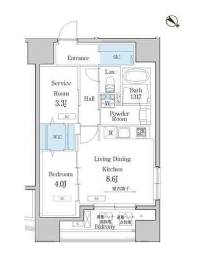 デュオフラッツ池尻大橋　1203号室　間取り