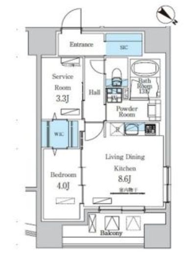 デュオフラッツ池尻大橋　303号室　間取り