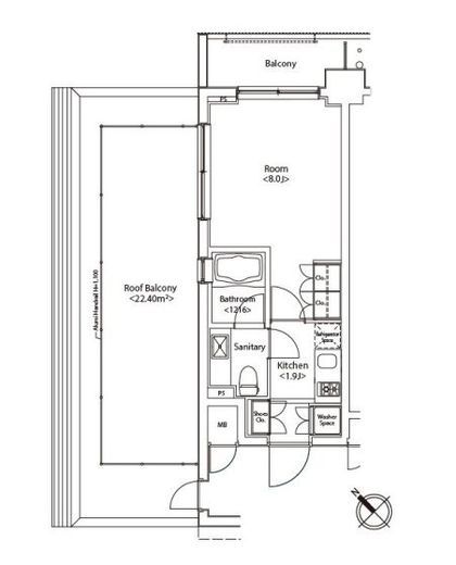 カスタリア雪谷　803号室　間取り