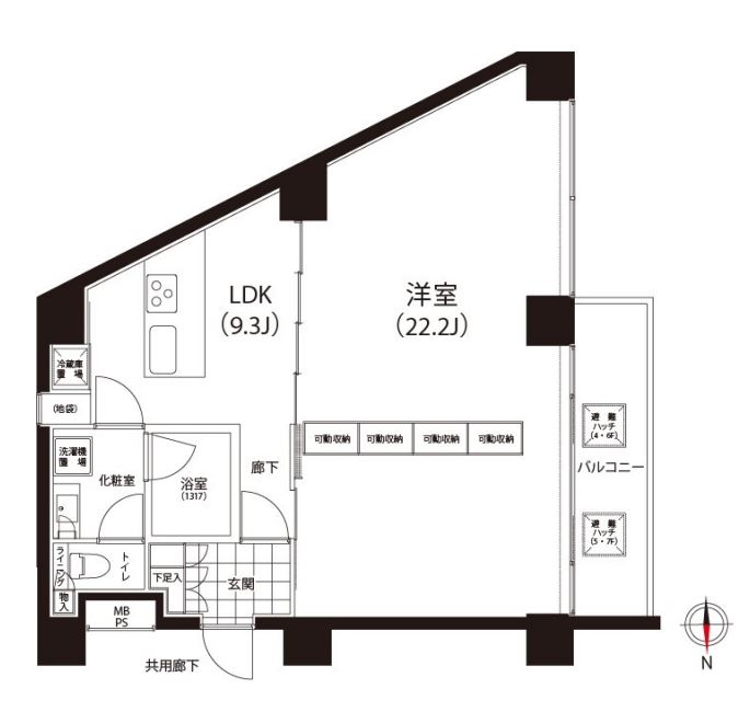 クイズ恵比寿　801号室　間取り