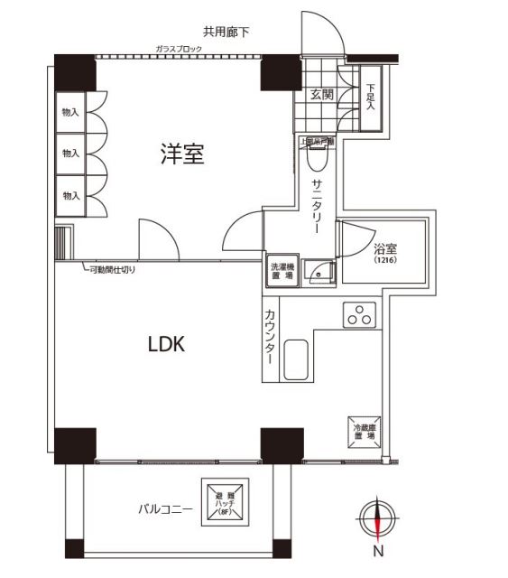 クイズ恵比寿　810号室　間取り