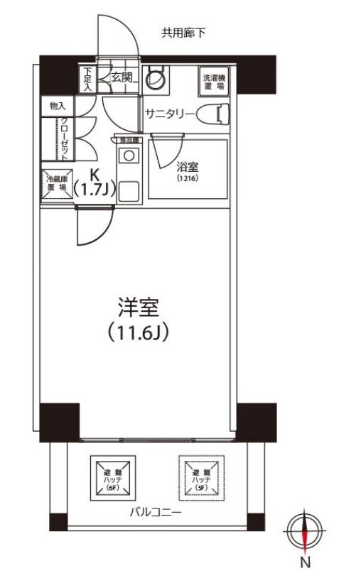 クイズ恵比寿　613号室　間取り