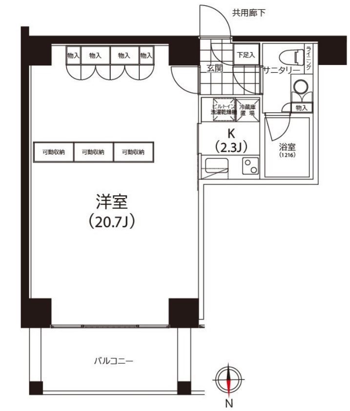 クイズ恵比寿　416号室　間取り
