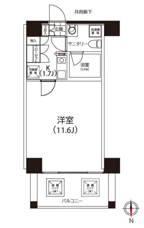 クイズ恵比寿　614号室　間取り