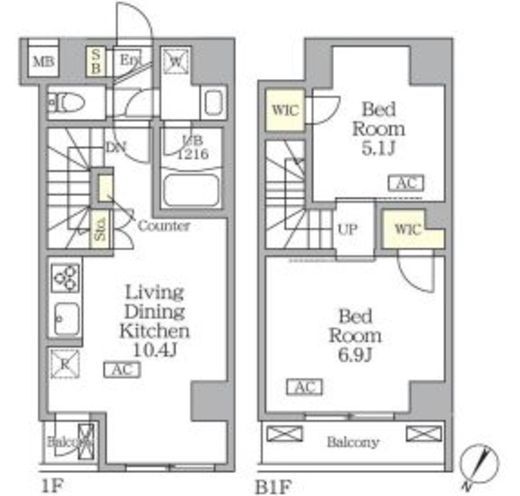 アジールコート三宿テラス　102号室　間取り