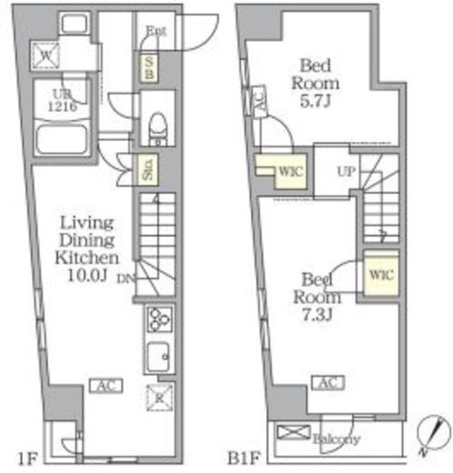 アジールコート三宿テラス　106号室　間取り