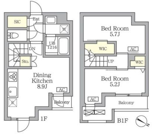 アジールコート三宿テラス　108号室　間取り