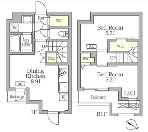 アジールコート三宿テラス　109号室　間取り
