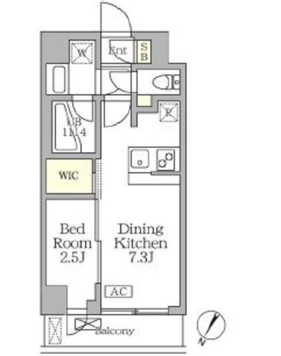 アジールコート三宿テラス　207号室　間取り