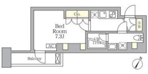 アジールコート三宿テラス　212号室　間取り