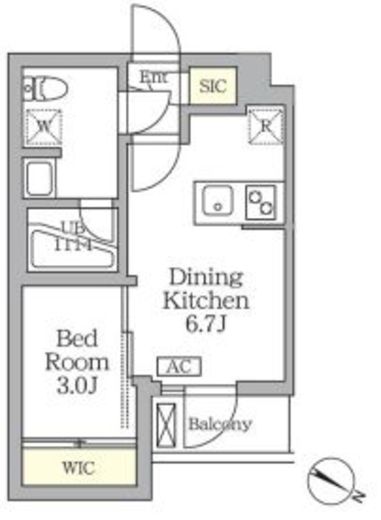 アジールコート三宿テラス　213号室　間取り