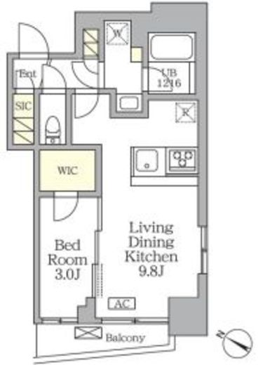 アジールコート三宿テラス　305号室　間取り