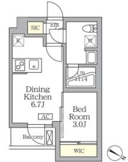 アジールコート三宿テラス　314号室　間取り