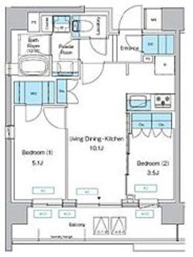 プレディアコート三軒茶屋　201号室　間取り