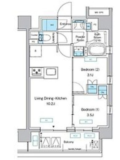 プレディアコート三軒茶屋　802号室　間取り