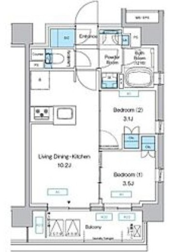 プレディアコート三軒茶屋　902号室　間取り