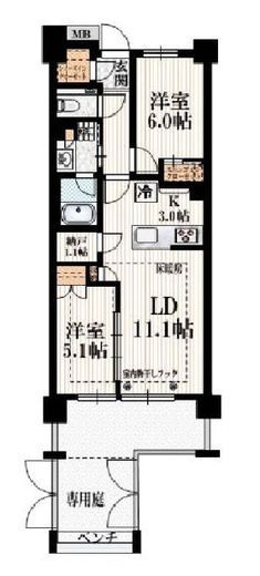 アトラスシティ千歳烏山グランスイート風ノ棟　109号室　間取り