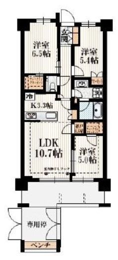 アトラスシティ千歳烏山グランスイート風ノ棟　111号室　間取り