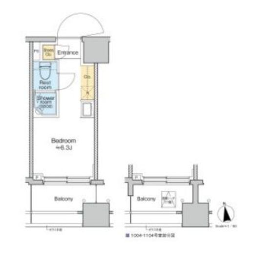 TOMORE品川中延　1004号室　間取り