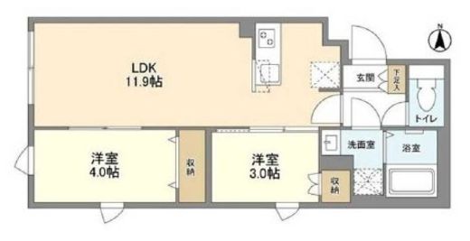 ウェルスクエア笹塚Ⅱ　102号室　間取り