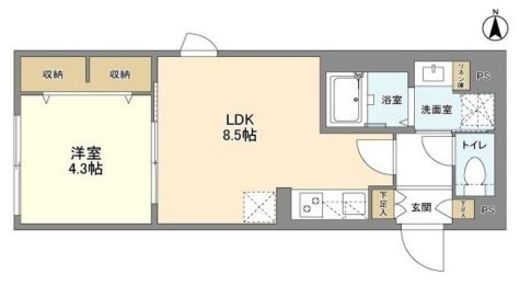 ウェルスクエア笹塚Ⅱ　204号室　間取り