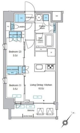 プレディアコート大森山王　904号室　間取り
