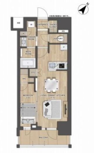 プレディアコート大森山王　1103号室　間取り