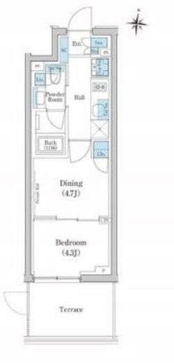 スタイリオ池上SOUTH　102号室　間取り