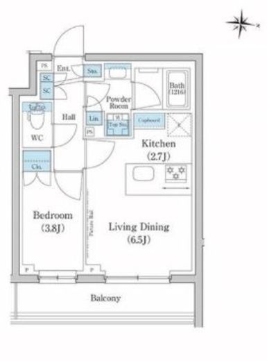 スタイリオ池上SOUTH　206号室　間取り