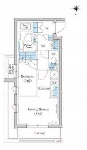スタイリオ池上SOUTH　207号室　間取り