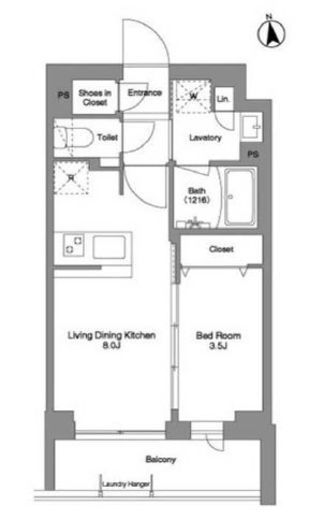 コンフォリア戸越公園　202号室　間取り
