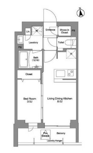 コンフォリア戸越公園　305号室　間取り