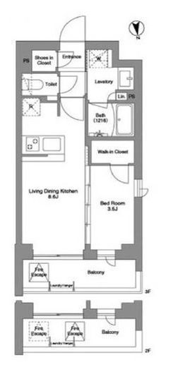 コンフォリア戸越公園　311号室　間取り