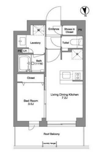 コンフォリア戸越公園　409号室　間取り