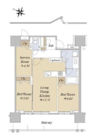 プラウド八幡山　3F1号室　間取り