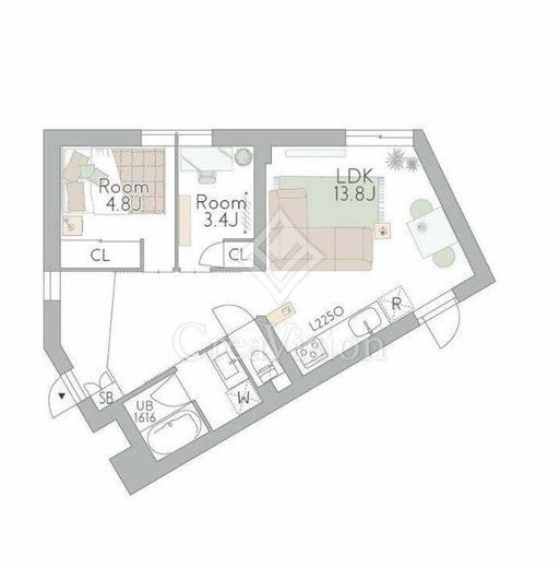GranDuo梅ヶ丘　101号室　間取り