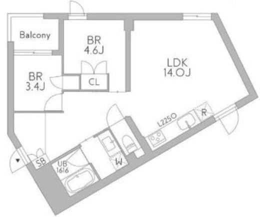 GranDuo梅ヶ丘　201号室　間取り