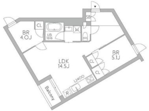 GranDuo梅ヶ丘　402号室　間取り