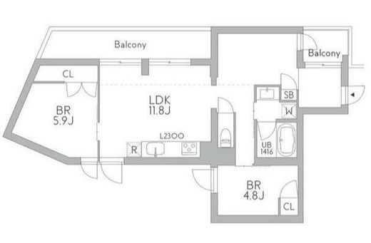 GranDuo梅ヶ丘　403号室　間取り