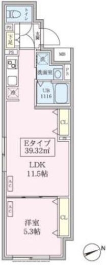 スカイコートリュクス品川大崎　103号室　間取り