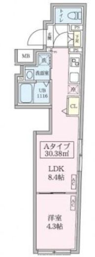 スカイコートリュクス品川大崎　201号室　間取り