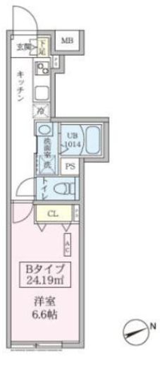 スカイコートリュクス品川大崎　202号室　間取り