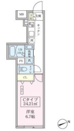 スカイコートリュクス品川大崎　203号室　間取り