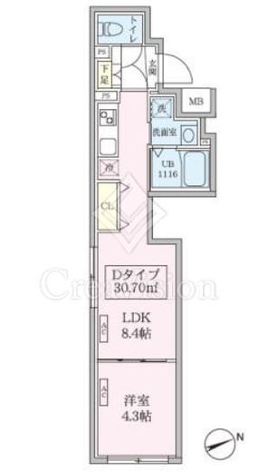 スカイコートリュクス品川大崎　204号室　間取り