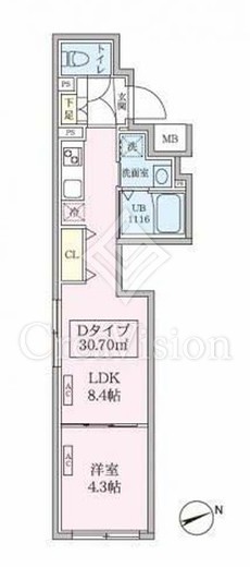 スカイコートリュクス品川大崎　403号室　間取り